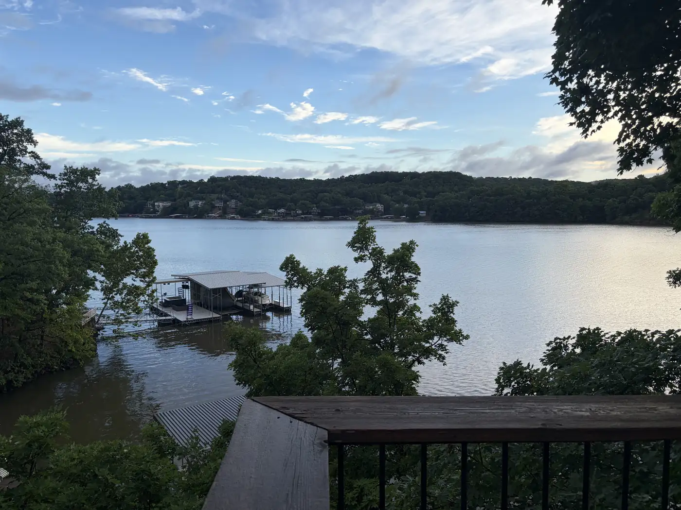 Linn Creek Cove seen from the deck, with the private dock below